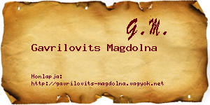 Gavrilovits Magdolna névjegykártya